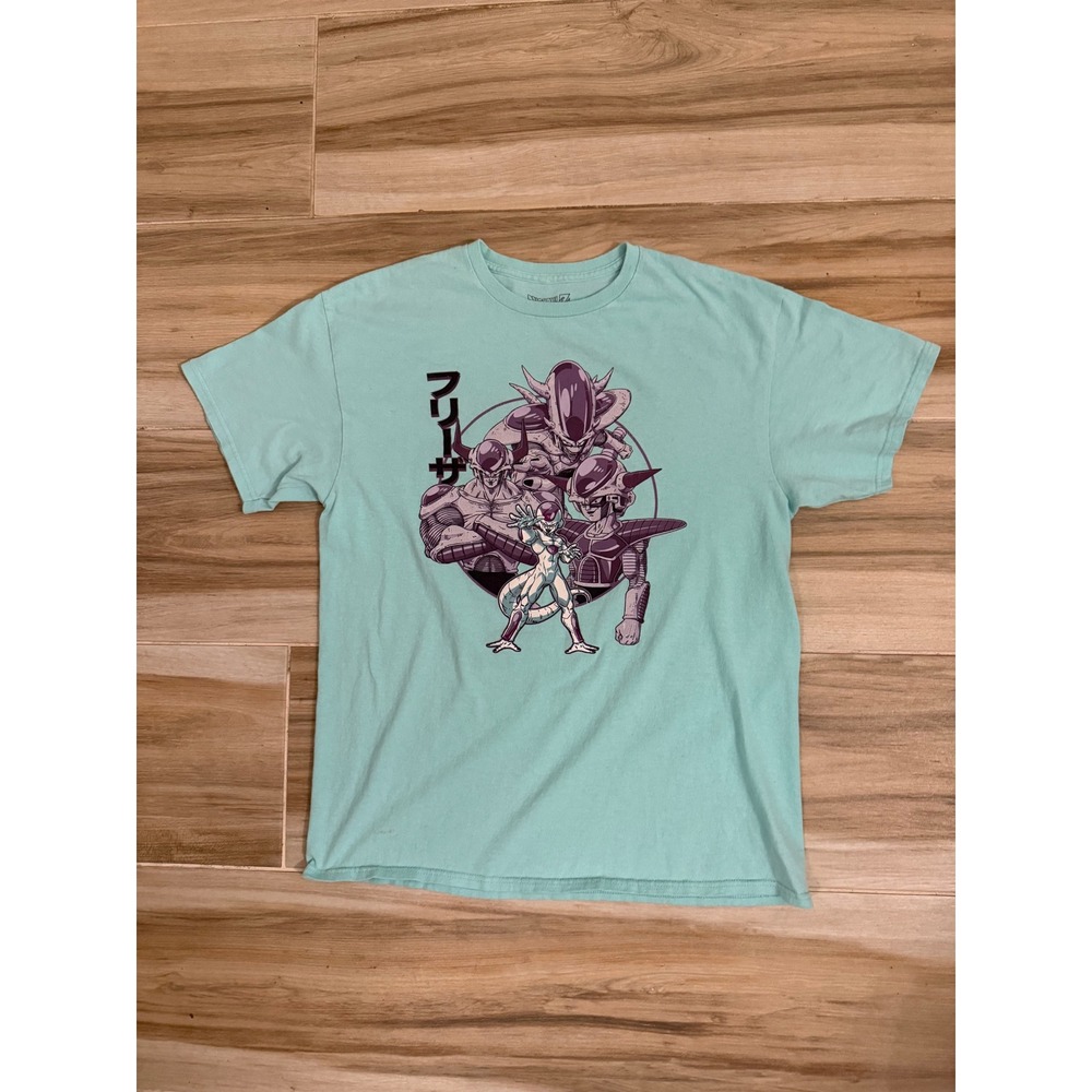 Dragon‎ Ball Z Frieza Graphic Tee Mint Green Mens Large DBZ Toei Animation Shirt